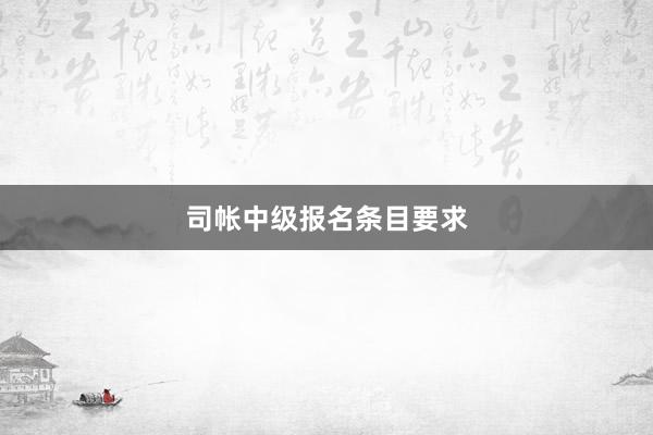 司帐中级报名条目要求